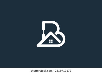 House logo design vector element with letter B concept