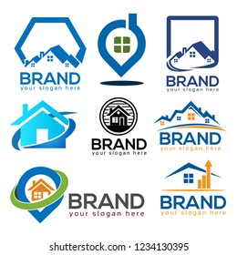 House Logo Design Vector, house icons set