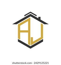 House logo design vector with illustration letter A and other