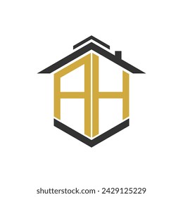 Vector de diseño del logotipo de la casa con la letra A de la ilustración y otros