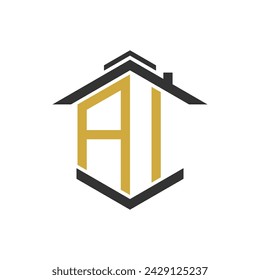 Vector de diseño del logotipo de la casa con la letra A de la ilustración y otros