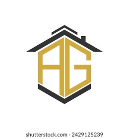 House logo design vector with illustration letter A and other