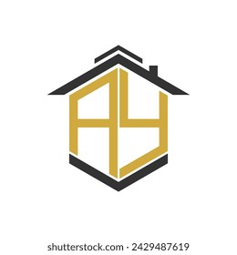 Vector de diseño del logotipo de la casa con la letra A de la ilustración y otros