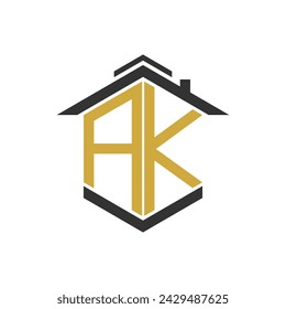 Haus Logo Design Vektor mit Illustration Buchstabe A und andere