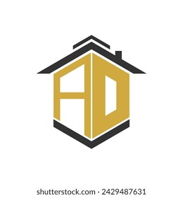 House logo design vector with illustration letter A and other