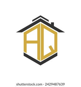House logo design vector with illustration letter A and other