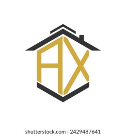 House logo design vector with illustration letter A and other
