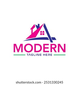 House logo design vector design, Minimalist House Real Estate Logo art, home logo design with white background