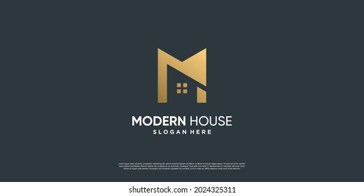 House logo with different creative element style Premium Vector 