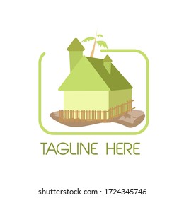 house logo element with blue color in flat design 