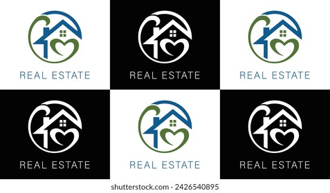 House Logo. Gold House Symbol Geometric Linear Style isolated on Double Background. Usable for Real Estate, Construction, Architecture and Building Logos. Flat Vector Logo Design Template Element