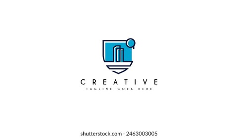 House Logo. Gold House Symbol Geometric Linear Style isolated on Double Background. Usable for Real Estate, Construction, Architecture and Building Logos.