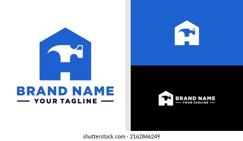 HAUS LOGO HAMMER NEGATIVE SPACE EDITABLE