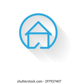 house logo or icon  blue , template house , flat vector building