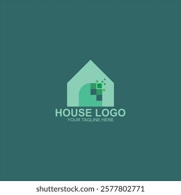 house logo icon for company identity with creative illustration