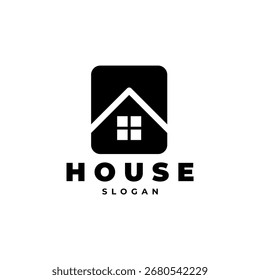 Modelo de design plano do ícone do logotipo da casa 