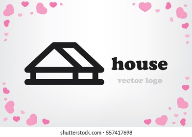 House logo icon vector illustration eps10. Isolated badge for website or app - stock infographics