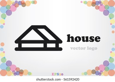 House logo icon vector illustration eps10. Isolated badge for website or app - stock infographics