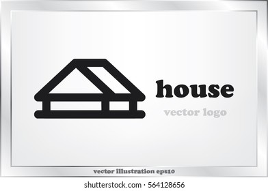 House logo icon vector illustration eps10. Isolated badge for website or app - stock infographics.