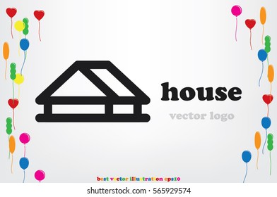 House logo icon vector illustration eps10. Isolated badge for website or app - stock infographics.