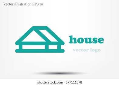 House logo icon vector illustration eps10. Isolated badge for website or app - stock infographics.
