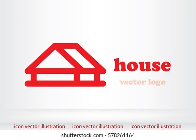 House logo icon vector illustration eps10. Isolated badge for website or app - stock infographics.
