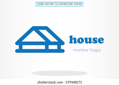 House logo icon vector illustration eps10. Isolated badge for website or app - stock infographics.