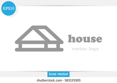 House logo icon vector illustration eps10. Isolated badge for website or app - stock infographics.