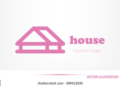 House logo icon vector illustration eps10. Isolated badge for website or app - stock infographics