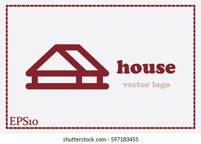 House logo icon vector illustration eps10. Isolated badge for website or app - stock infographics