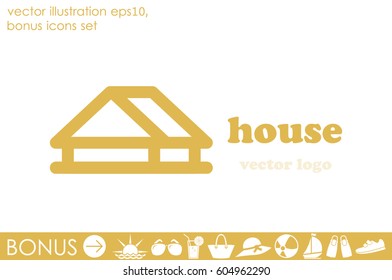 House logo icon vector illustration eps10. Isolated badge for website or app - stock infographics