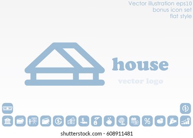 House logo icon vector illustration eps10. Isolated badge for website or app - stock infographics