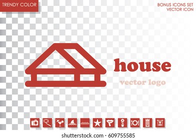 House logo icon vector illustration eps10. Isolated badge for website or app - stock infographics