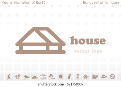 House logo icon vector illustration eps10. Isolated badge for website or app - stock infographics