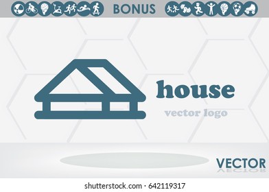 House logo icon vector illustration eps10. Isolated badge for website or app - stock infographics