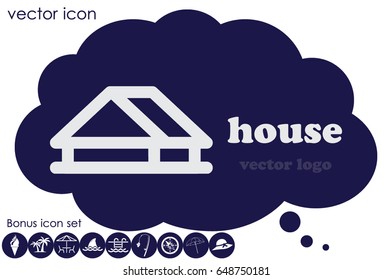 House logo icon vector illustration eps10. Isolated badge for website or app - stock infographics