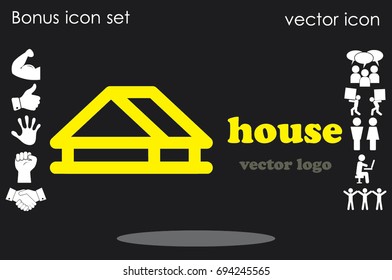 House logo icon vector illustration eps10. Isolated badge for website or app - stock infographics