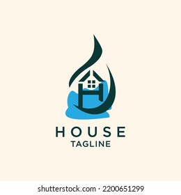 Imagen vectorial del icono del logotipo de la casa
