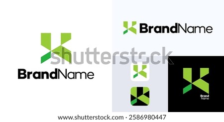 House Logo with Initial Letter H or K, Usable for real estate, Construction, Architecture and Building logos, simple flat monogram vector logo design, Premium template element.