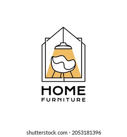 House Logo, Lamp, Drawer Shelf, Chair Home Furniture Logo Designs Concept Vector, Furniture Logo Template