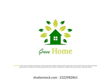 logo verde hogar hoja de árbol naturaleza