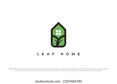logo leaf green nature home
