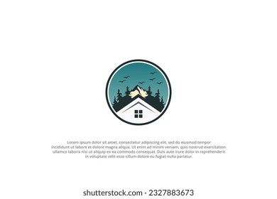 house logo leaf tree scenery