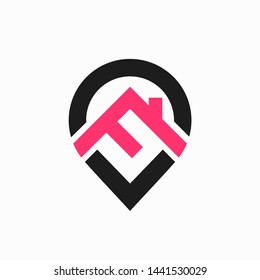 house logo with the letter F formed roof