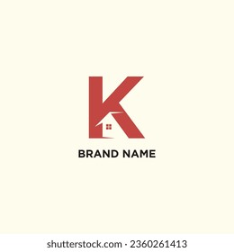 House logo with letter K unique concept