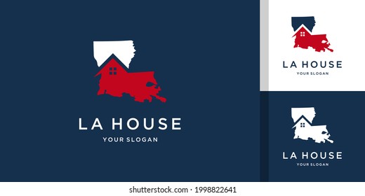 House logo with map la design inspiration