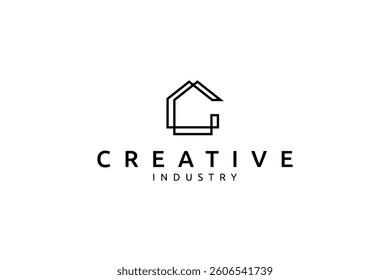 house logo with minimalist abstract design style