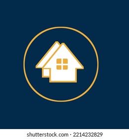 house logo on blue background