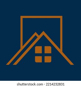 house logo on blue background