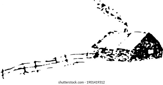 Hauslogo auf weißem Hintergrund. 
Schwarz-Weiß-Vektorgrafik.